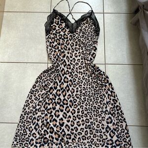 Victoria's Secret Very Sexy leopard print chemise slip dress
